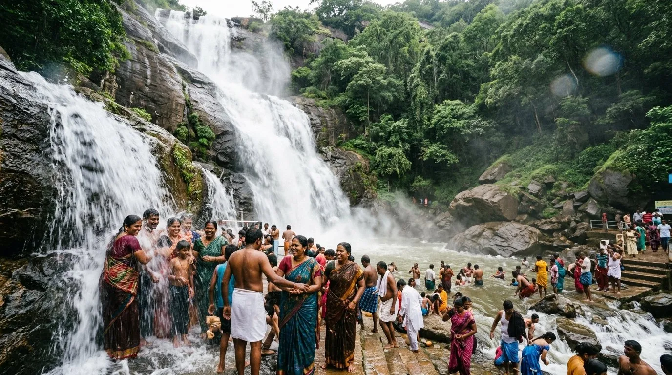 Courtallam (Kutralam) — host of Aadi Festival at the Falls